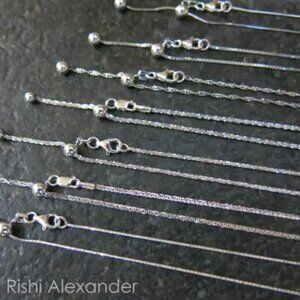 real solid 925 sterling silver unique adjustable chain necklaces italian jewelry